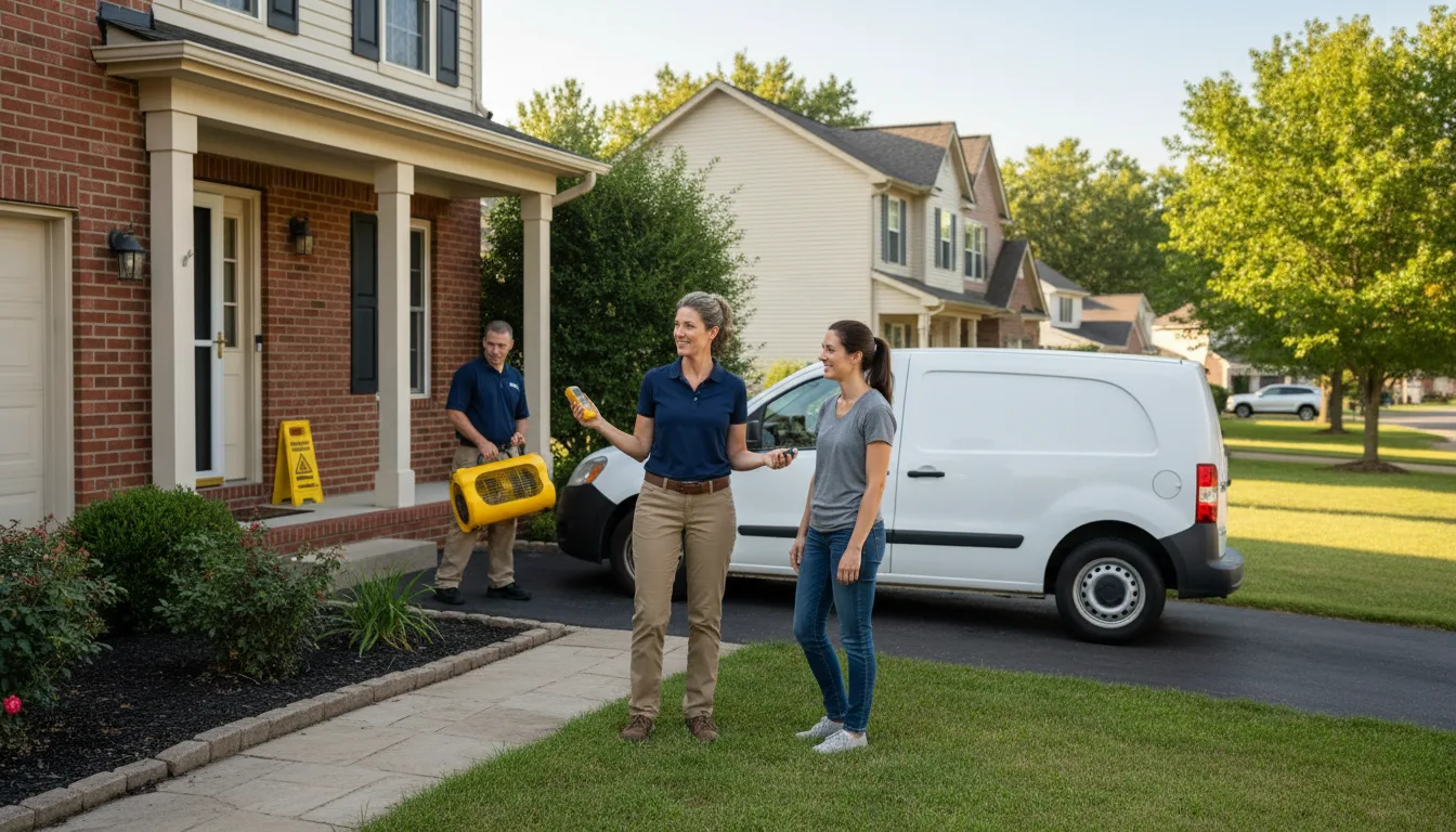 Residential water damage restoration in Esmond, IL